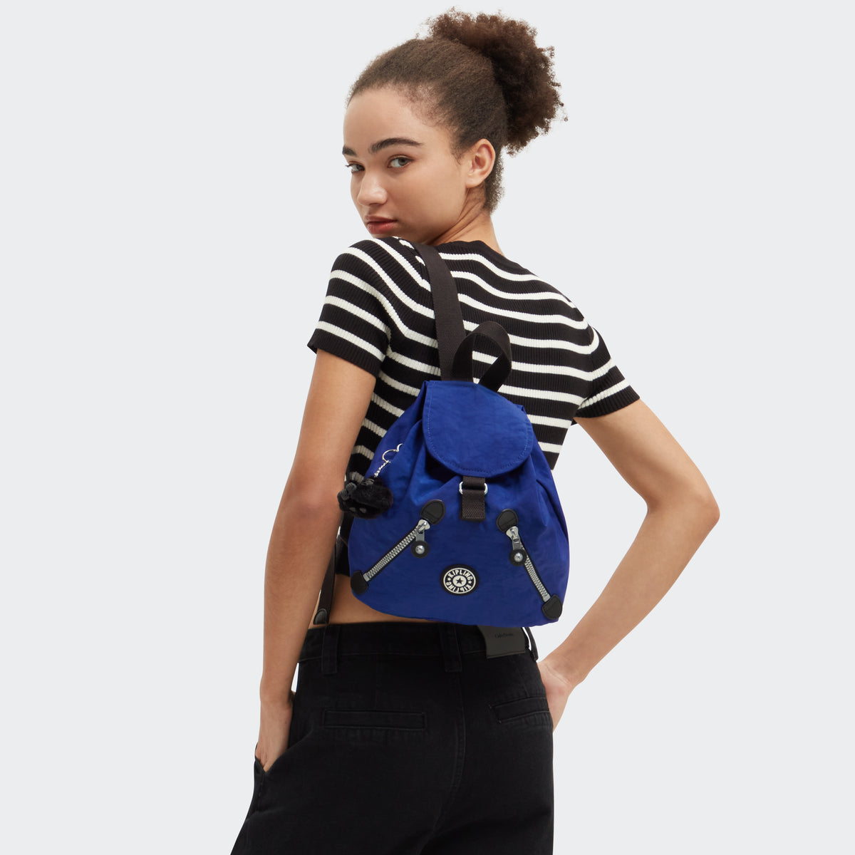 Kipling navy blue backpack best sale