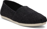 Toms Women Alpargata Black Metallic Linen Stripe