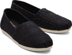 Toms Women Alpargata Black Metallic Linen Stripe