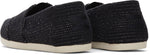 Toms Women Alpargata Black Metallic Linen Stripe