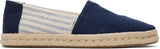 Toms Women Alpargata Rope 2.0 Navy Recycled Stripe