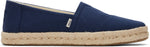 Toms Women Alpargata Rope 2.0 Navy Recycled Cotton Slubby