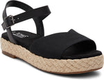 Toms Women Abby Black Slubby Woven/Leather