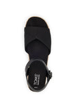 Toms Women Abby Black Slubby Woven/Leather