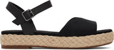 Toms Women Abby Black Slubby Woven/Leather