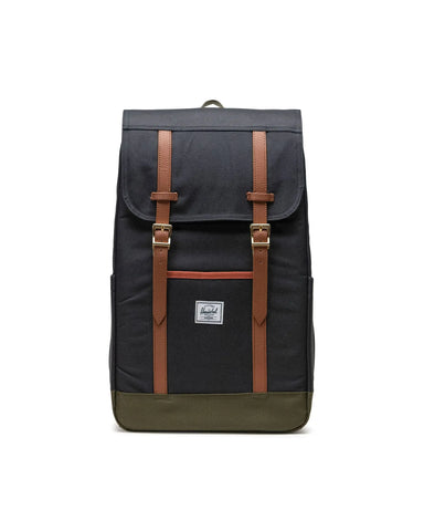 Herschel Unisex Retreat Backpack - 19.5L Black/Ivy Green/Chutney