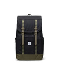 Herschel Unisex Retreat Backpack - 19.5L Black/Ivy Green