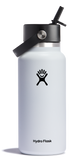 Hydro Flask Wide Mouth with Straw Cap  White - 32oz