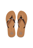 Reef Women Bliss Nights Open Toe Sandal Black Patent/Tan